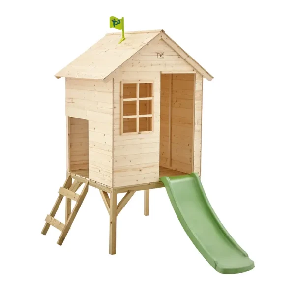 TP Active-Toys Drevený domček na hranie vo veži Sunnyside so šmykľavkou - certifikovaný FSC®
