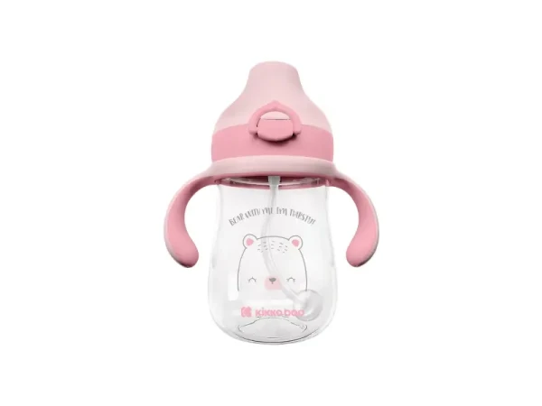 KikkaBoo Hrnček so silikónovým náustkom 300ml 6m+ Bear with me Pink