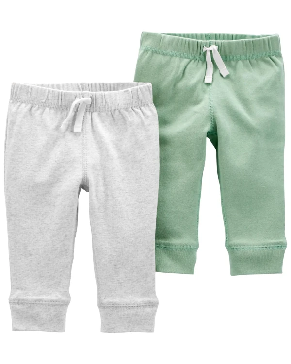 CARTER'S Tepláky Whitemint neutrál LBB 2 ks NB, veľ. 56
