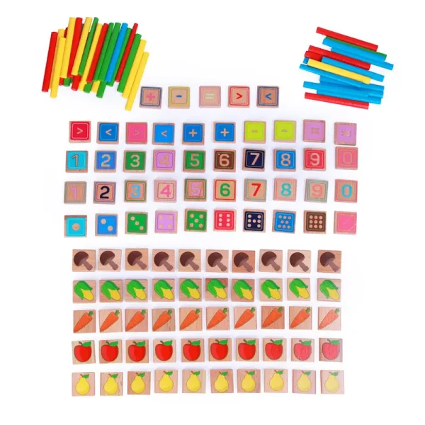 Lucy&Leo Drevená MATEMATIKA v kocke, sada 135ks