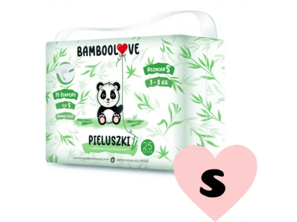 Bamboolove Plienky jednorazové bambus veľ. S 3-8 kg 25 ks