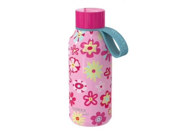 Quokka Nerezová termofľaša Solid Kids s pútkom Flowers 330 ml