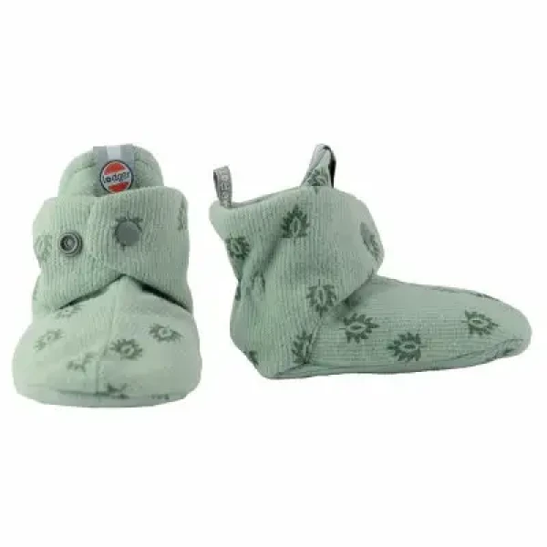 LODGER Capačky Slipper Print Rib Silt Green 0 - 3 mesiace