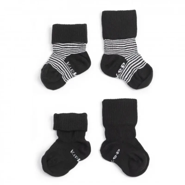 KipKep Detské ponožky Stay-on-Socks 6-12m 2páry Black Stripes