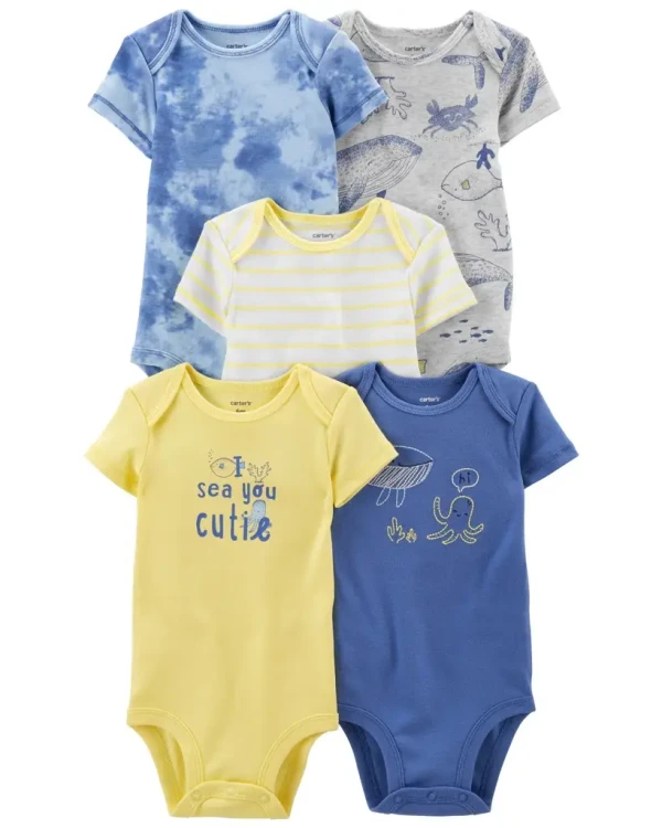 CARTER'S Body krátky rukáv Blue Ocean chlapec 5ks 24m