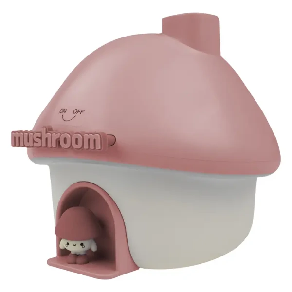 Mary's Zvlhčovač vzduchu a LED svetlo 2v1 - hríbik, růžová