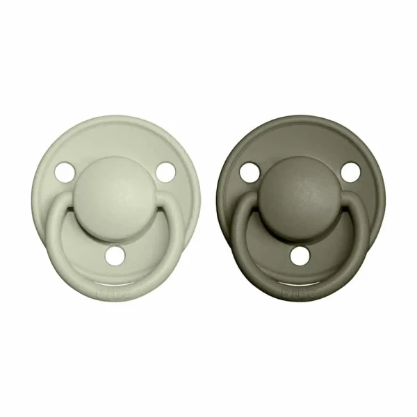 BIBS De Lux cumlíky z prírodného kaučuku 2ks - veľkosť 1 sage-hunter-green