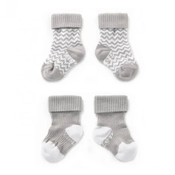 KipKep Detské ponožky Stay-on-Socks 0-6m 2páry Silver Grey