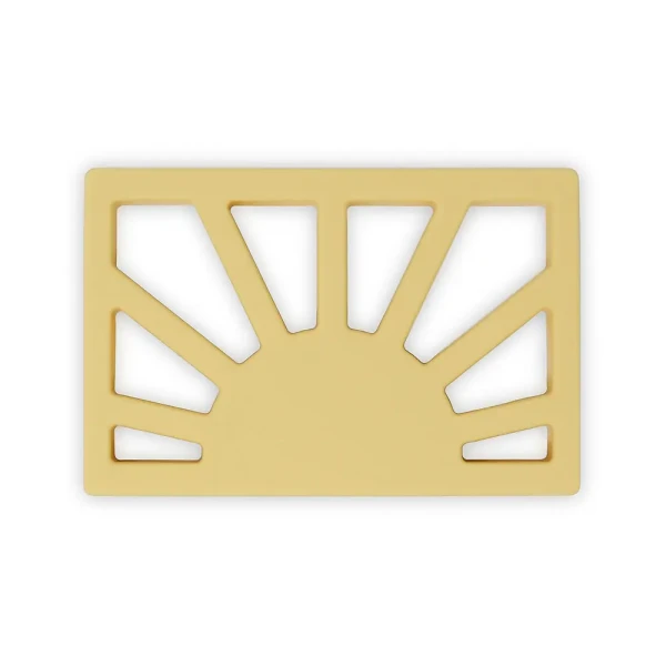 Mushie silikónové hryzátko SUN | Muted Yellow
