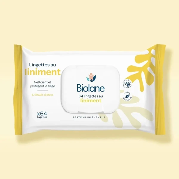Biolane Utierky na prebaľovanie s emulziou liniment-64 obrúskov