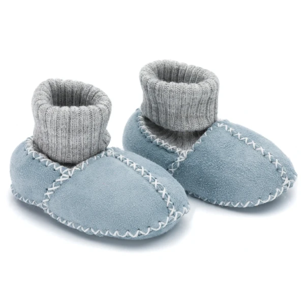 Fillikid Detské capačky z jahňacej kožušiny Ice blue vel. 19/20