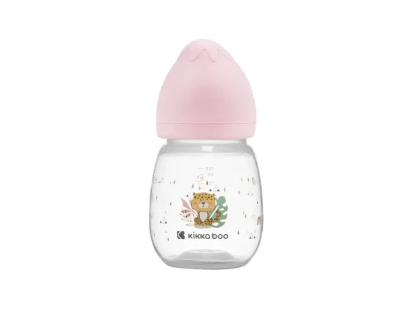 KikkaBoo Dojčenská fľaša 180ml 3m+ Savanna Pink