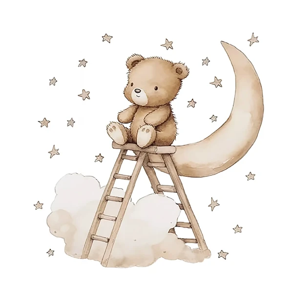 Sipo Nálepky na stenu pre detskú izbu,  Teddy bear on a ladder