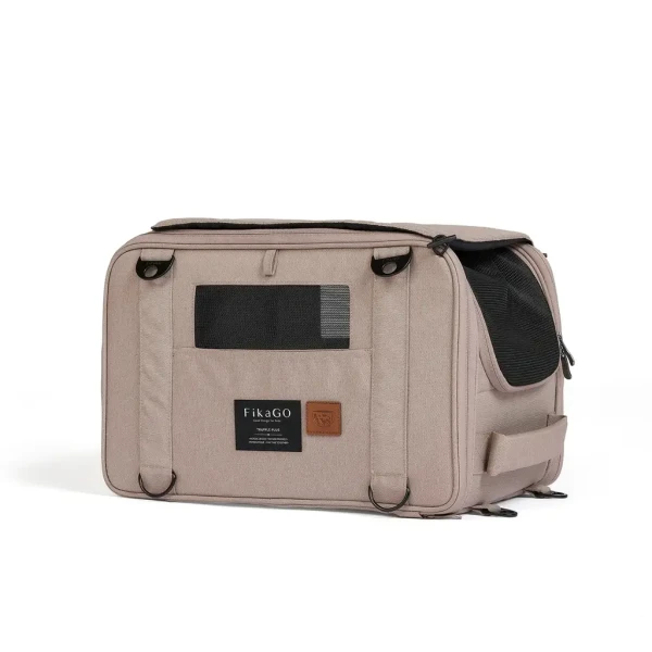 FIKAGO Nosič cestovný pre psy a mačky Truffle Plus Sandy Beige