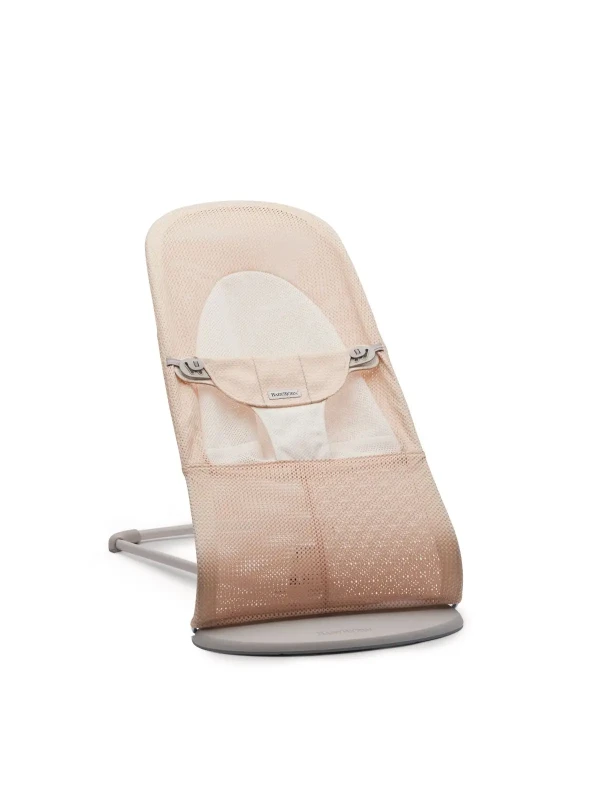 BABYBJORN lehátko Balance Soft Pearly Pink/White mesh, svetlo šedá konštrukcia