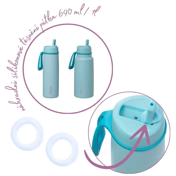 B.BOX Náhradné tesnenie náustka k nerezovej termofľaši – 2 ks