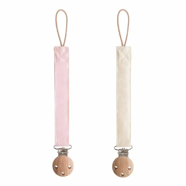MUSHIE DVOJBALENIE ĽANOVÝCH KLIPOV NA CUMLÍK - BLUSH/ CREAM
