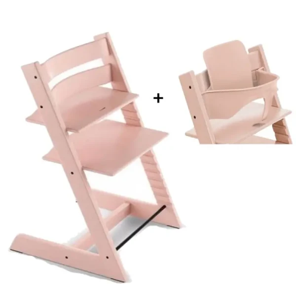 Stokke stolička Tripp Trapp Serene Pink + Baby set ZDARMA