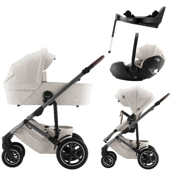 BRITAX Set Kočík Smile 5Z + hlboká vanička + autosedačka Baby-Safe PRO + Vário Base 5Z Lux, Soft Taupe