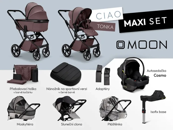 MOON Kombinovaný kočík CIAO MAXI set - Tonka