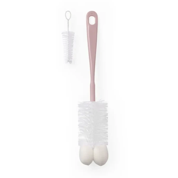 BABYONO Kefa na dojčenské fľaše s mini kefkou Pink