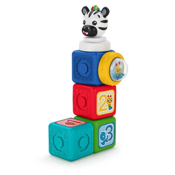 BABY EINSTEIN Connectables Hračka magnetické kocky s aktivitami Add & Stack 6 ks, 6m+