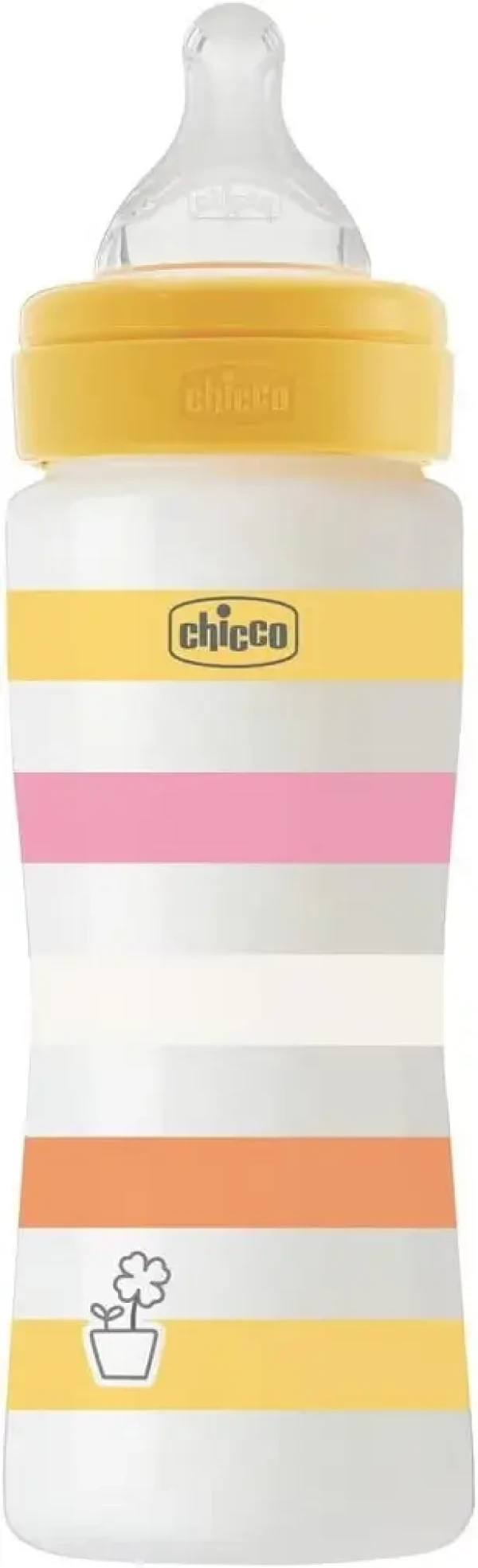 CHICCO Fľaša dojčenská Well-being silikón 330ml dievča