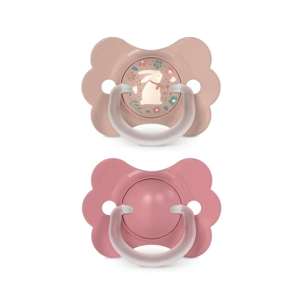 SUAVINEX Cumlík SX PRO fyziologický 2 KS BUTTERFLY WONDERLAND NEW 6/18m - ružový králik + ružový