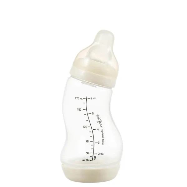 Dojčenská S-fľaška Difrax antikoliková, krémová, 170 ml