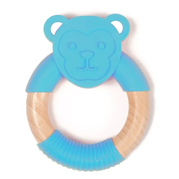 Bo Jungle Hryzátko B-TEETHER ANIMAL WOOD Blue Monkey