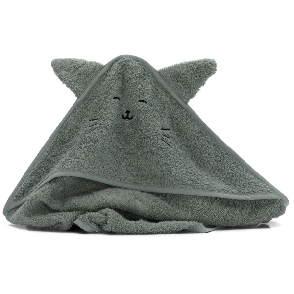 Fillikid Osuška s kapucňou animal cat green 75x75cm