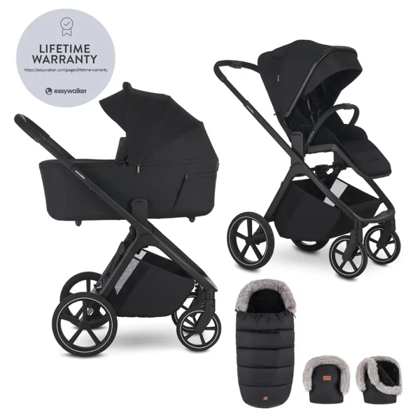 EASYWALKER Set kočík 2v1 Zoey Go Pure Black XL s príslušenstvom