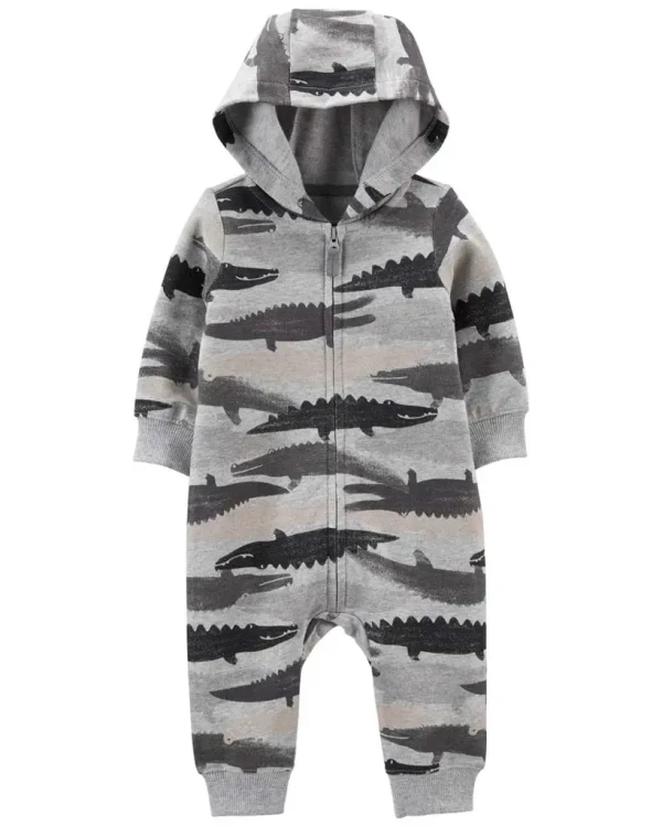 CARTER'S Overal na zips Grey Alligators chlapec NB/ veľ. 56