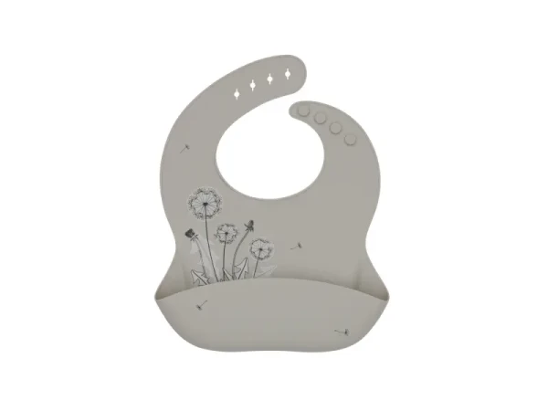 KikkaBoo Podbradník s kapsou Platinum Silicone Flora Sand