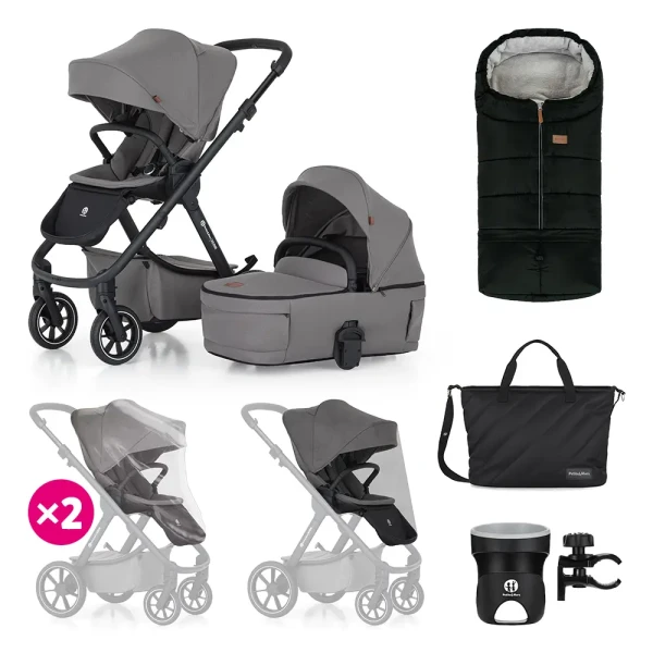 PETITE&MARS SET XXL Kočík kombinovaný ICON 2V1 RWS Dove Grey