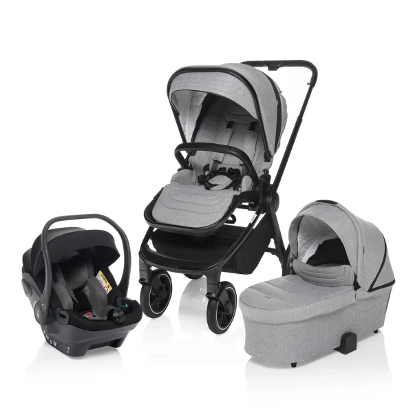 ZOPA SET Športový kočík Move Cross + vanička XL + autosedačka, Silver Grey/Black