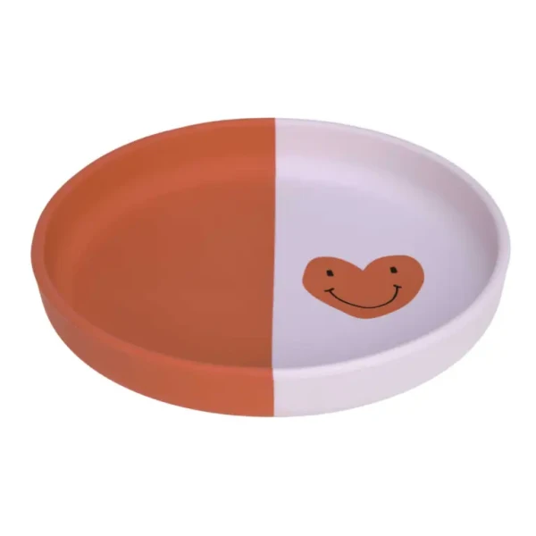 Lässig detský tanierik Plate Silicone Happy Rascals Heart lavender