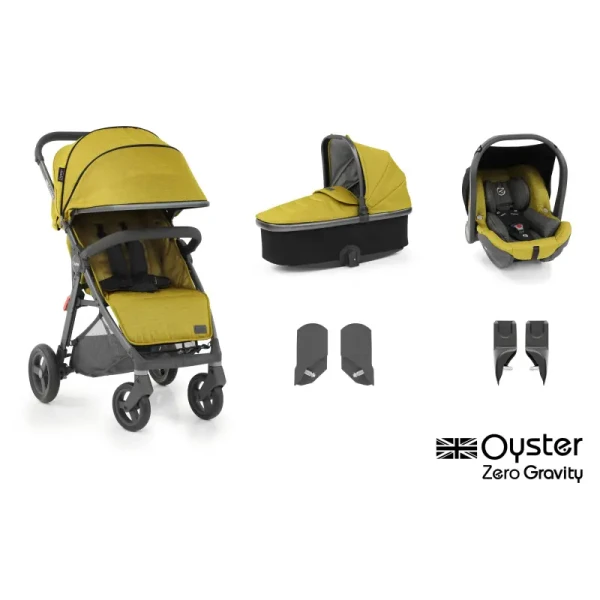 BabyStyle kombinovaný kočík Oyster Zero Gravity 3v1 Mustard