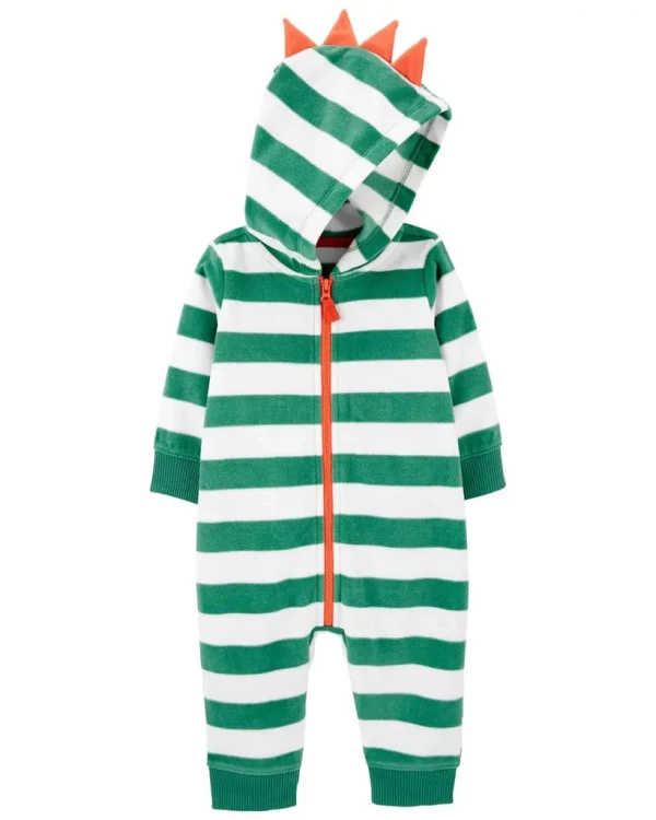 CARTER'S Overal na zips Green Stripes Dino chlapec NB/ veľ. 56