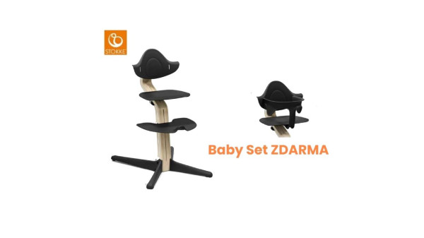 STOKKE® NOMI Stolička Black + Baby set ZDARMA