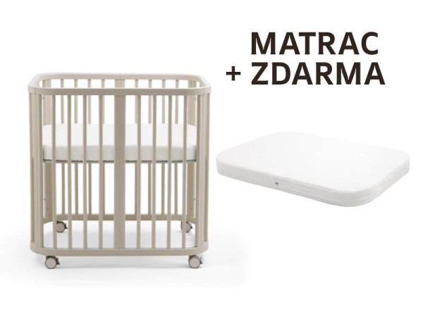 Stokke NIGHTI rastúca postieľka Vanilla White + MINI Matrac zdarma