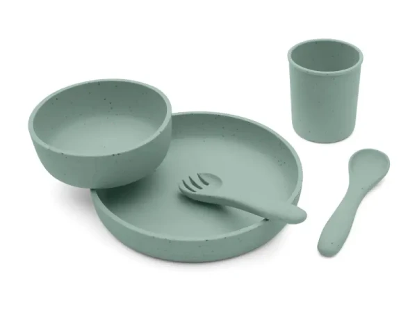 KikkaBoo Jedálenská sada 5-dielna Platinum Silicone Sage