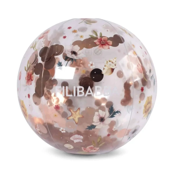 FILIBABBA PLÁŽOVÁ LOPTA ALFIE - OCEAN BLOSSOM CONFETTI