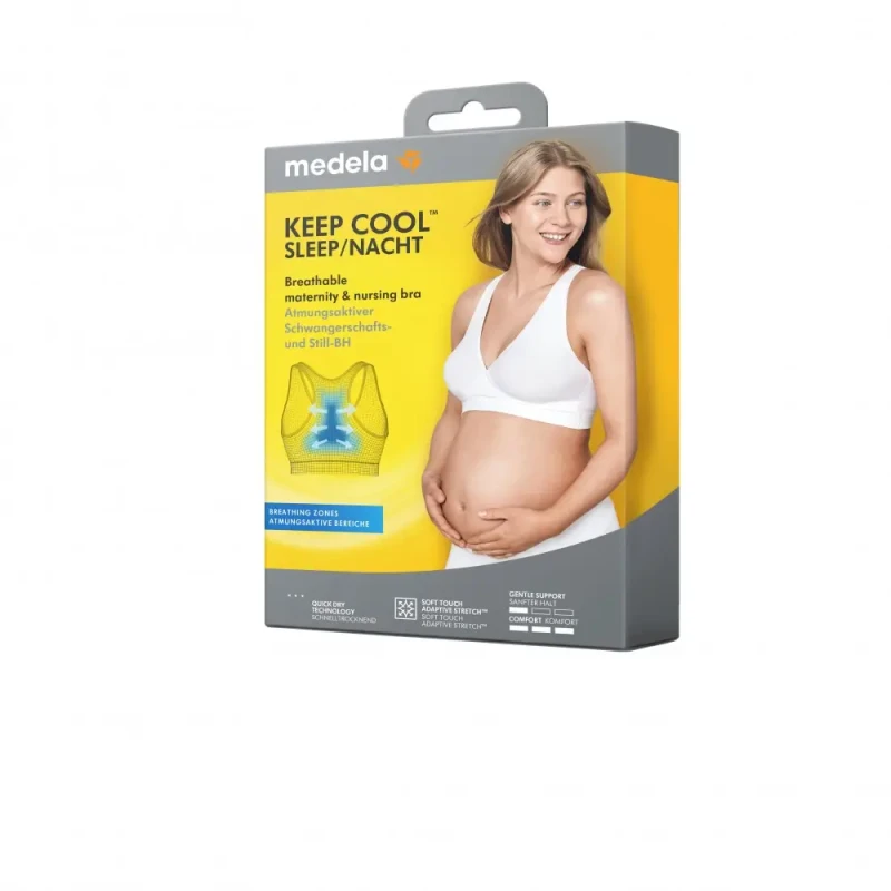 Medela Nočná tehotenská a dojčiaca podprsenka Keep Cool™ - M, Béžová