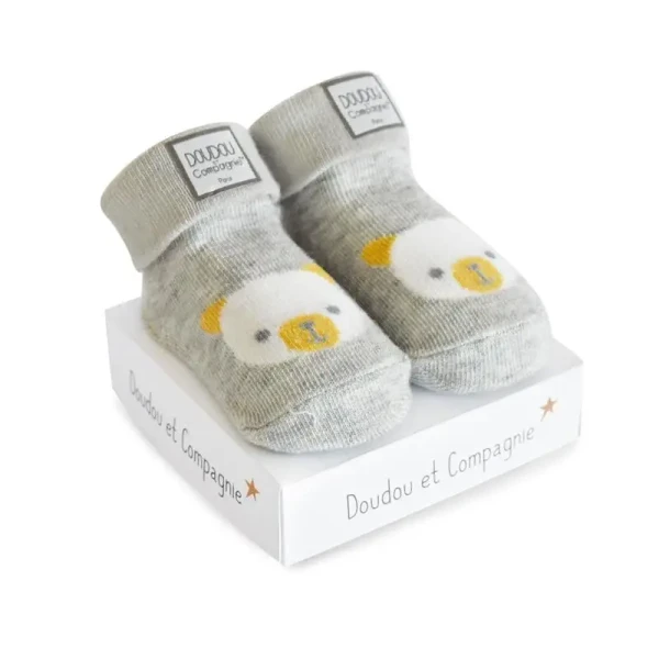 DouDou et Compagnie ponožky pre bábätko sivé mix