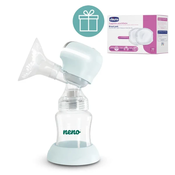 NENO Odsávačka materského mlieka elektrická trojfázová Angelo + CHICCO Vložky do podprsenky 30ks