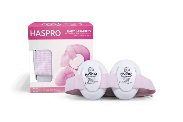 Haspro Hearing Protection BABY slúchadlá na uši, 0m+, růžová