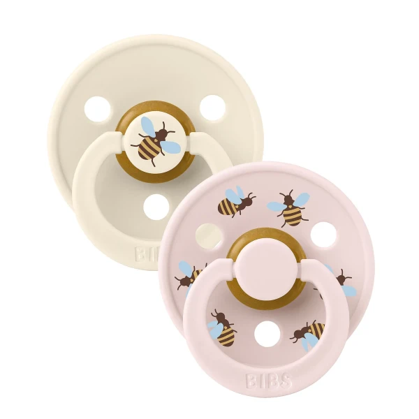 BIBS STUDIO Colour Bumblebee cumlíky z prírodného kaučuku 2ks – veľkosť 1 ivory-mix