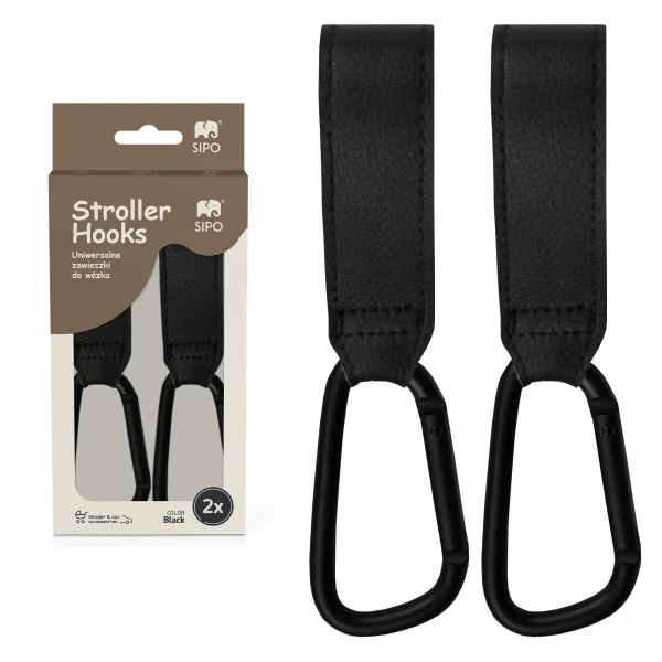 Sipo Háčiky (skoby) na kočík, 2ks, čierna