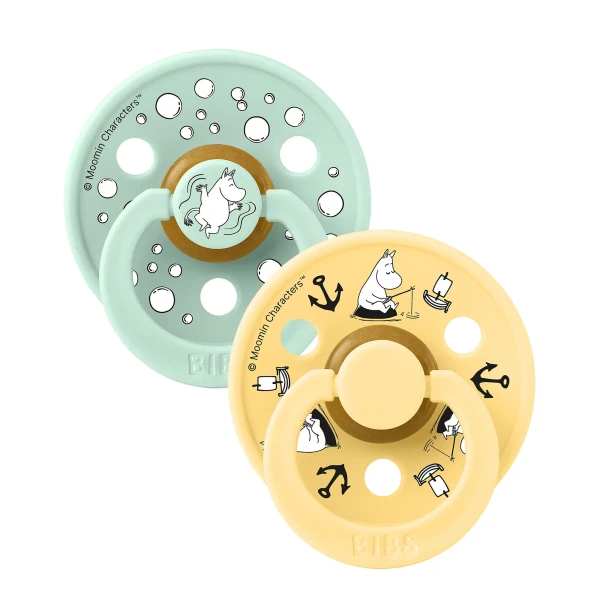 BIBS x Moomin Colour dudlíky z přírodního kaučuku 2ks - velikost 1 sailing-nordic-mint-mix